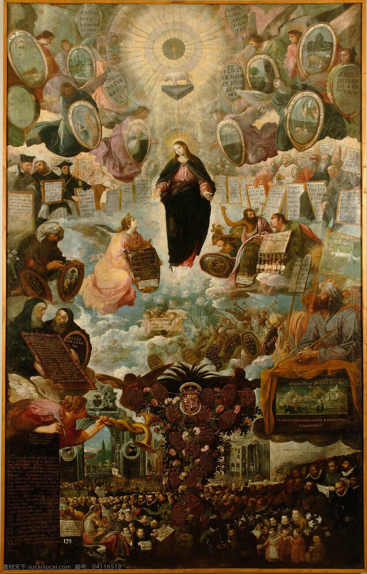 圣母玛丽娅 胡安 德罗 埃拉斯 作品 西班牙画家 宗教油画 圣母的功德 人间王公贵族 祈祷 天堂 天使 歌颂 古典油画 油画 绘画书法 文化艺术