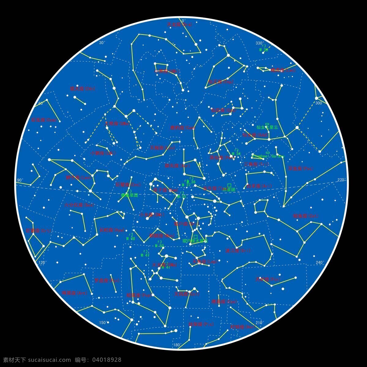 冬季星空图 星系 星座 背景底纹 底纹边框