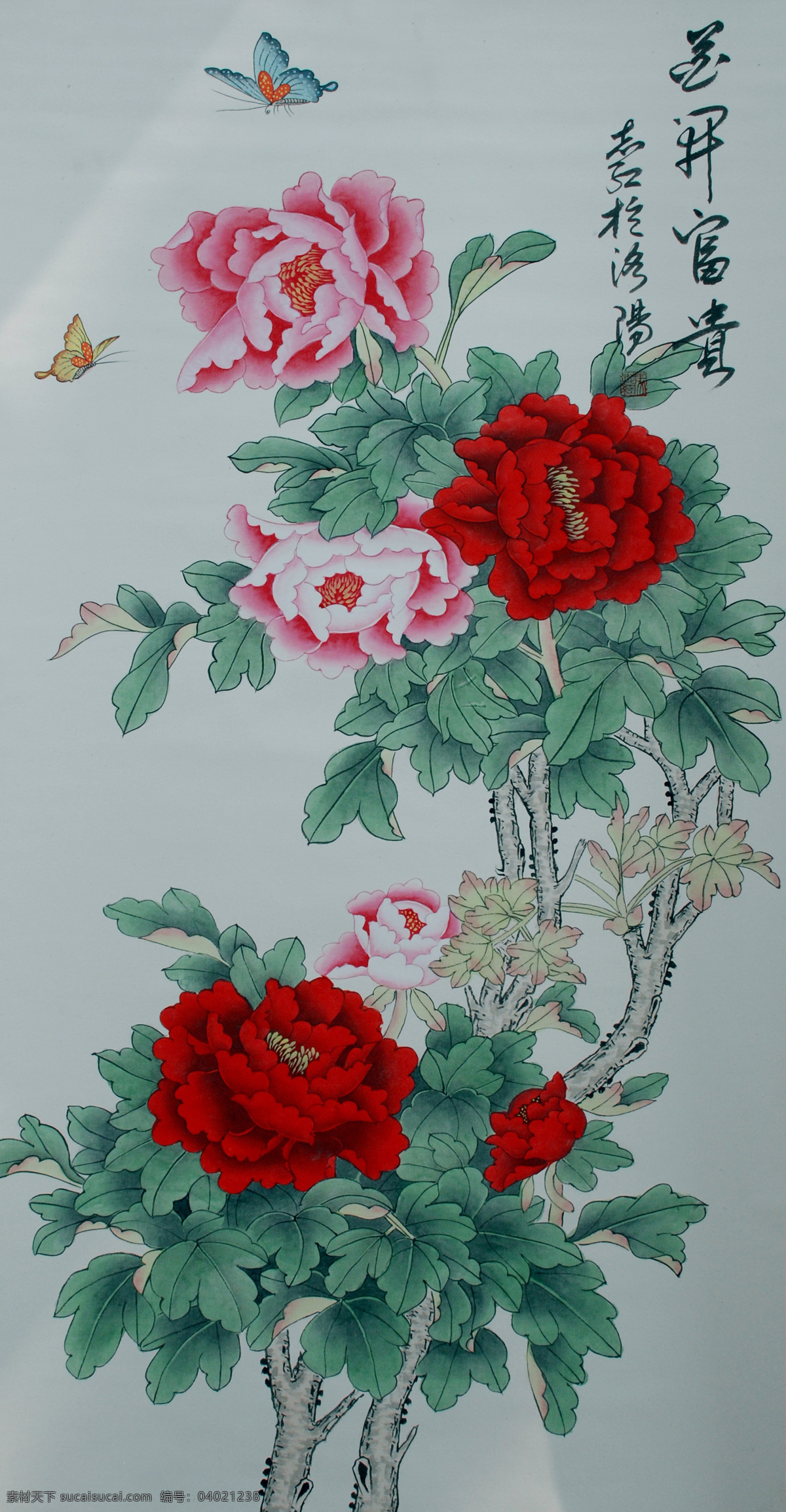 花开富贵 牡丹 画家 工笔 牡丹花 花 工笔画 文化艺术 绘画书法 设计图库 美术绘画 摄影图库