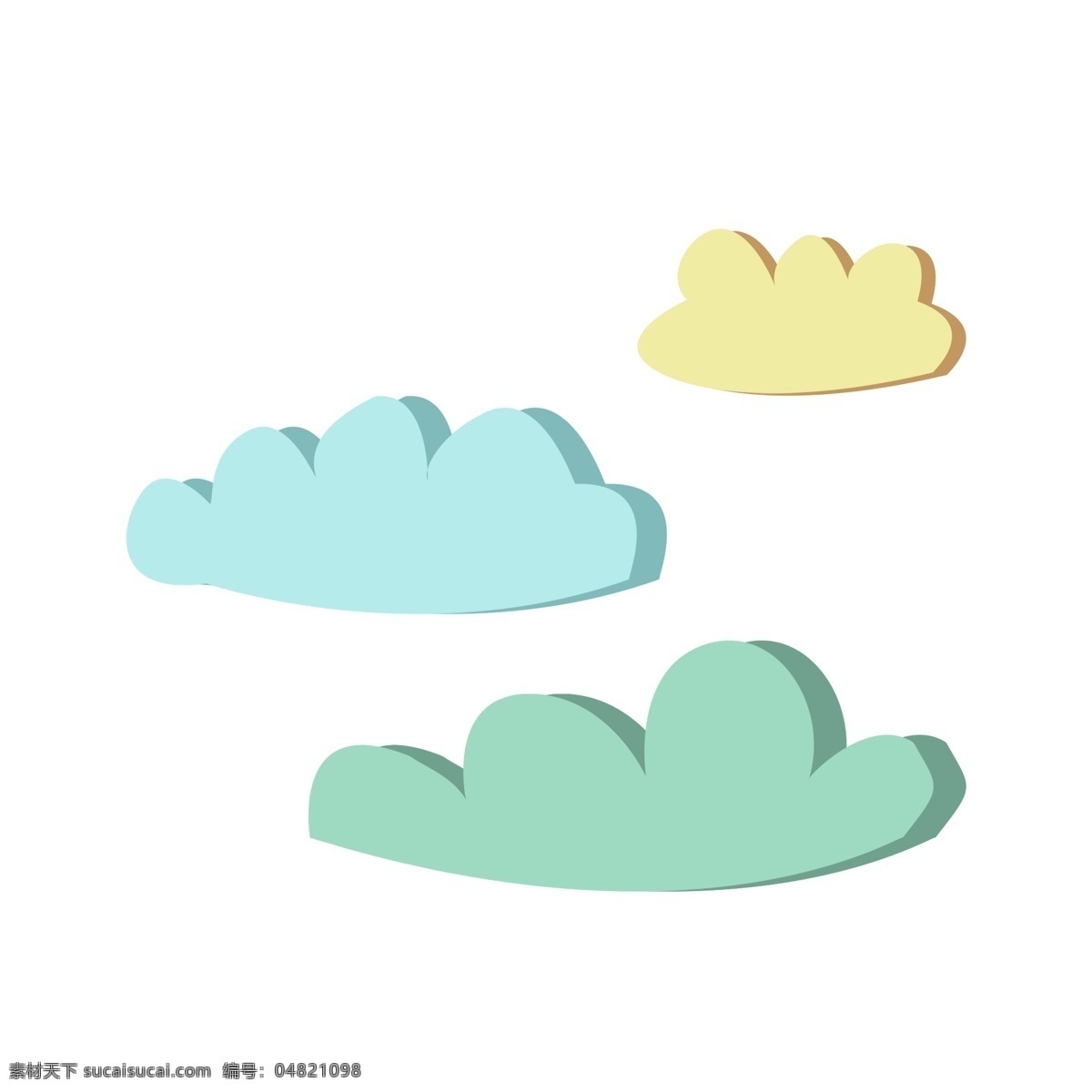 卡通 彩色 云彩 矢量图 云朵 云 彩色的云 卡通云 黄色的云