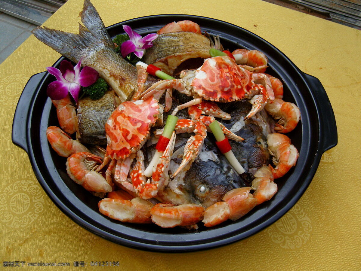 鱼虾蟹 三点蟹 罗氏虾 大头鱼 鱼虾蟹火锅 餐饮美食 传统美食
