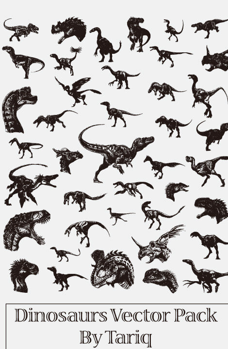 矢量恐龙 恐龙 黑白恐龙 矢量素材 矢量龙 侏罗纪 野生动物 生物世界 矢量 pdf 白色