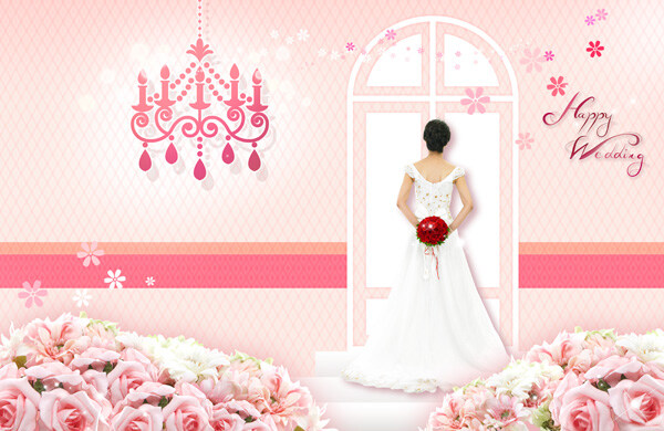 鲜花 新娘 甜蜜背景图片 浪漫爱心 粉色玫瑰花 浪漫婚礼背景 唯美婚纱照 甜蜜爱情图片 白色