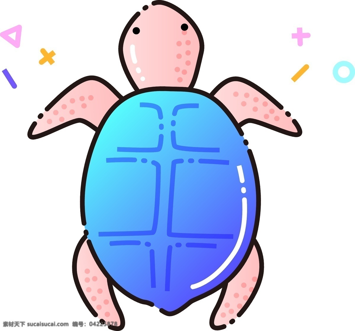 可爱蓝色海龟 海龟 动物 海洋生物