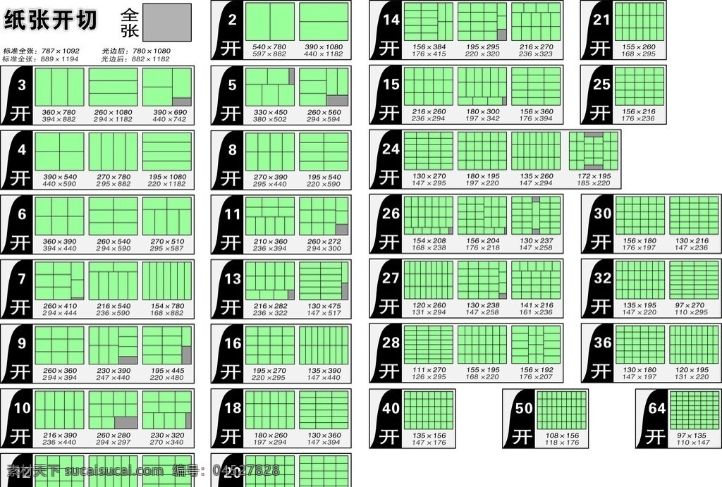 纸张开数表 纸 张开 表 矢量 模板下载 纸张开数 底纹边框 其他设计