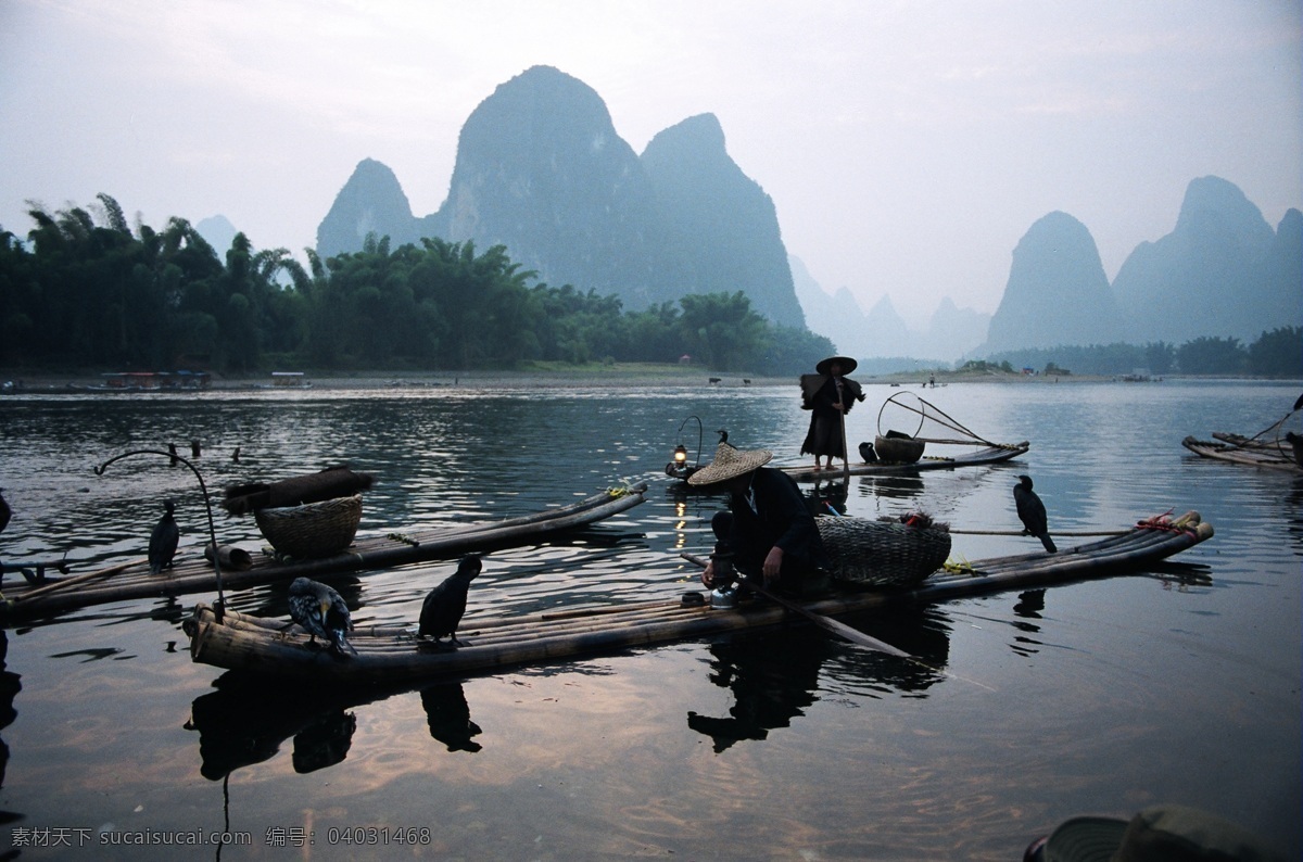 桂林 山水 渔翁 浑然一体 韵味 秃鹰 渔舟唱晚 山水风景 自然景观