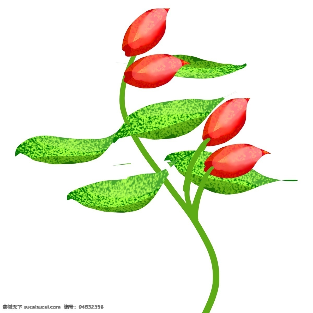 红色 花朵 图案 插图 漂亮的花朵 红色花朵 绿色叶子 植物花朵 美丽的花朵 花朵插画 卡通装饰 创意图案