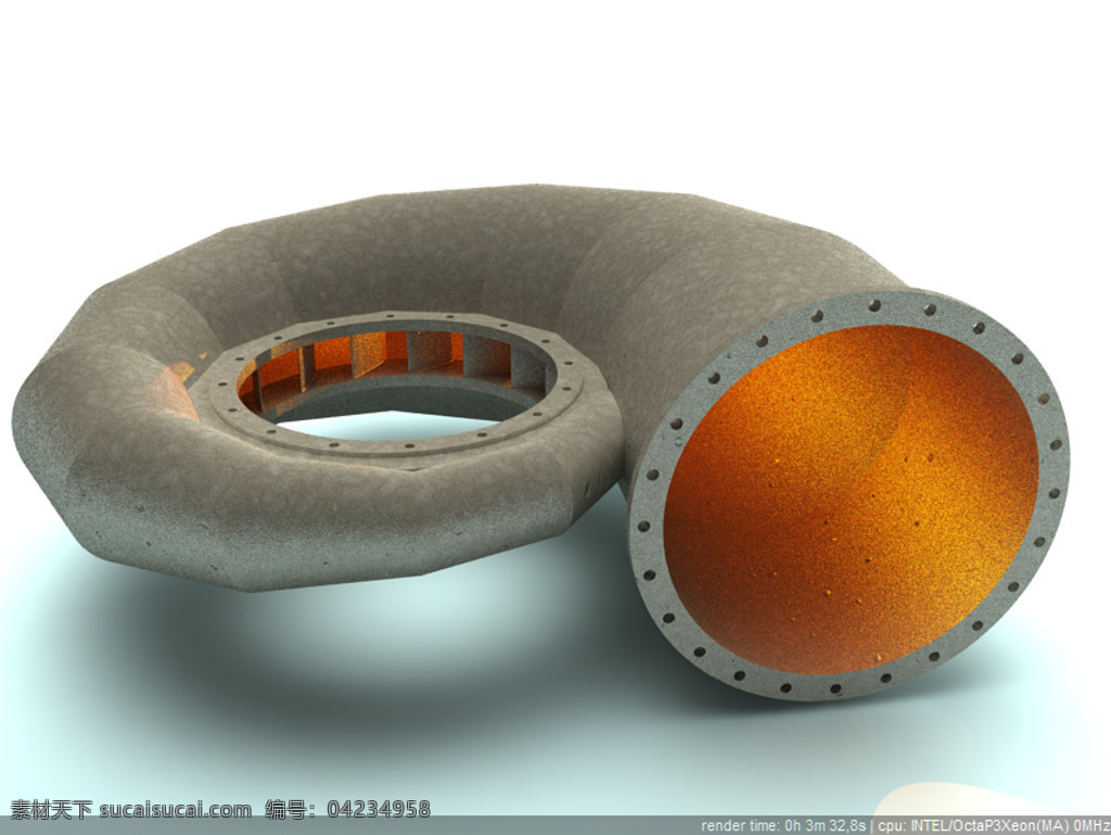 蜗壳免费下载 螺旋 水电 中国科学院 水轮机 3d模型素材 其他3d模型