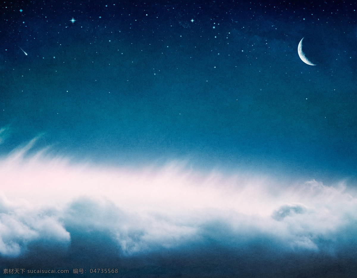 梦幻 星空 背景 云层 梦幻星空 蓝色星空 自然景观 月色 月亮 月亮摄影 月亮素材 弯月 山水风景 风景图片
