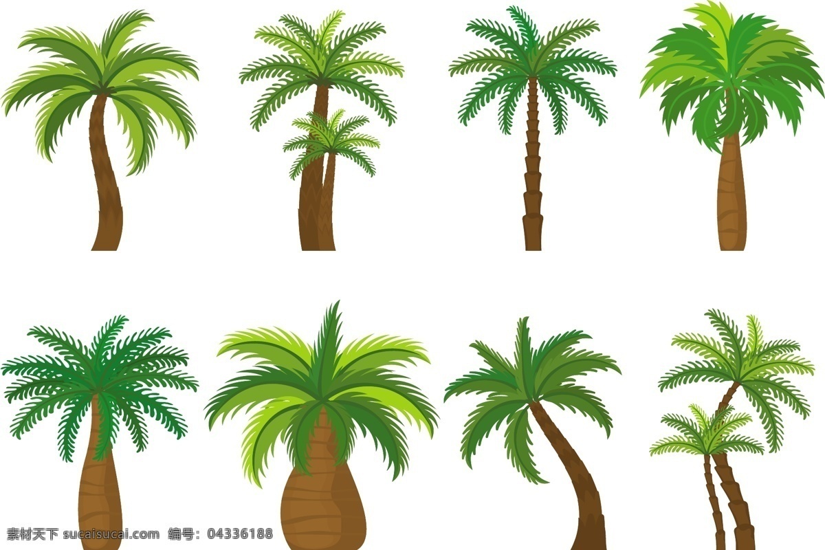 卡通椰子树 椰子树 热带 热带旅游 旅游
