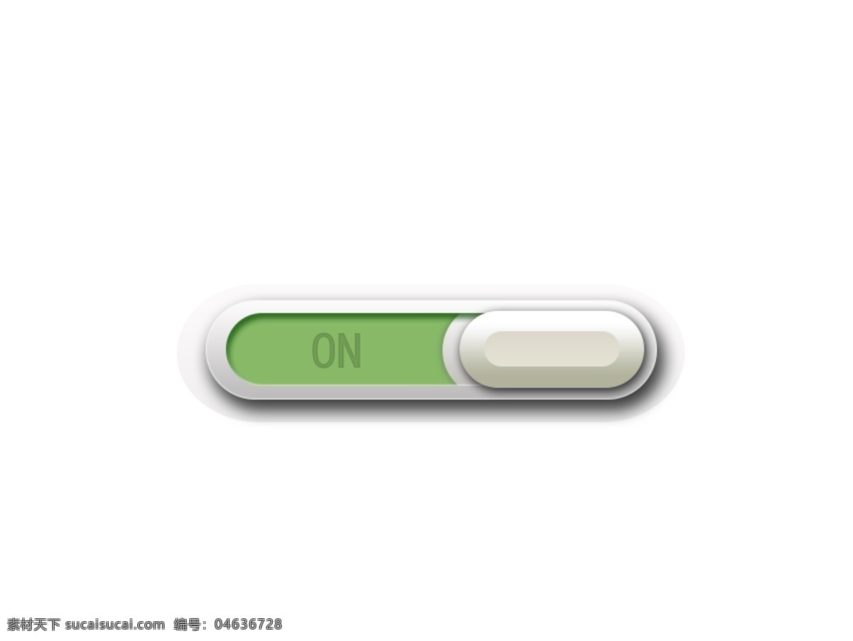 绿色 白色 on滑动按钮 写实 按钮 立体