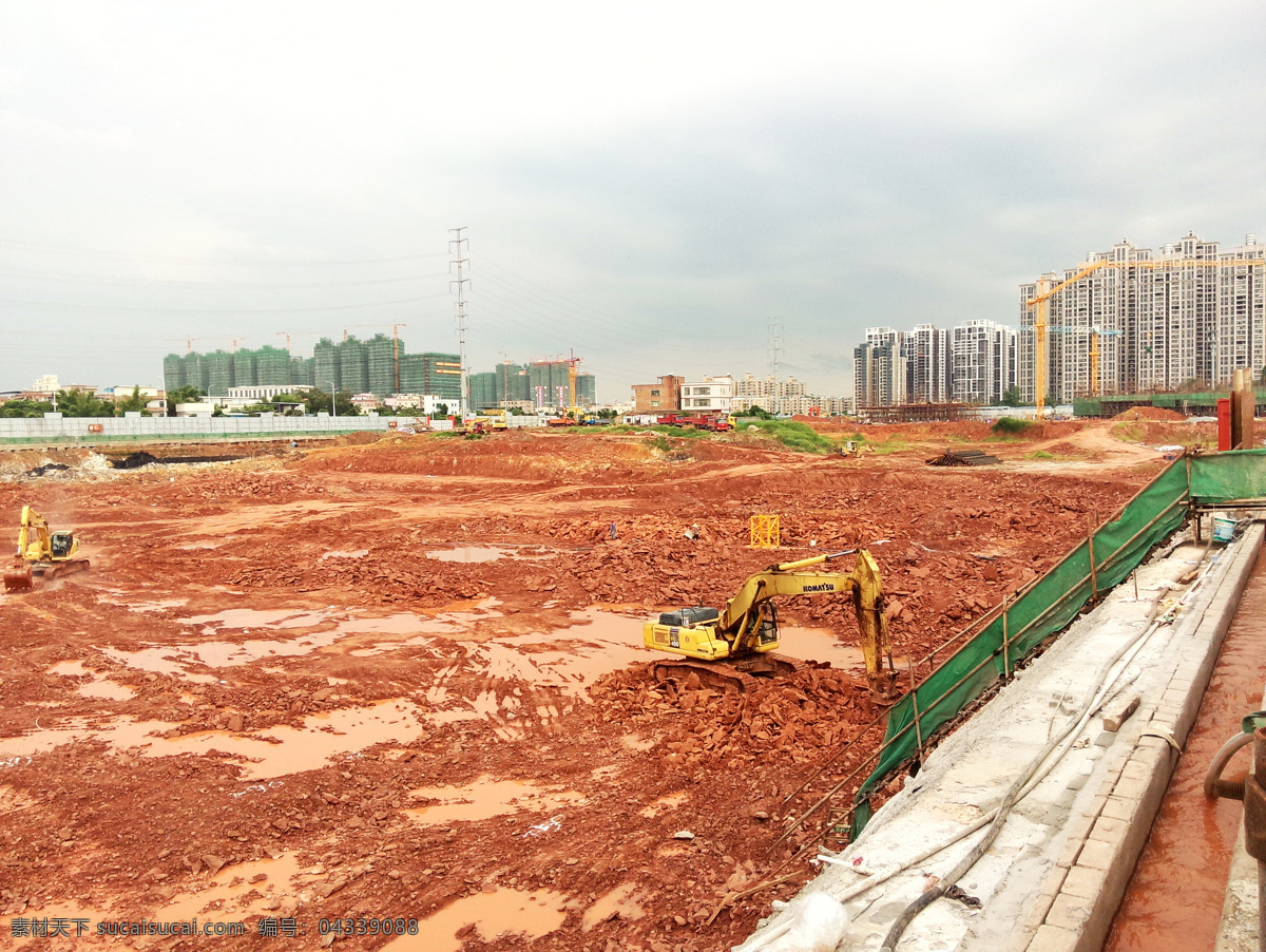 建筑工地 建设工地 施工现场 工地 挖掘机 泥地 施工 房地产 建筑园林 建筑摄影