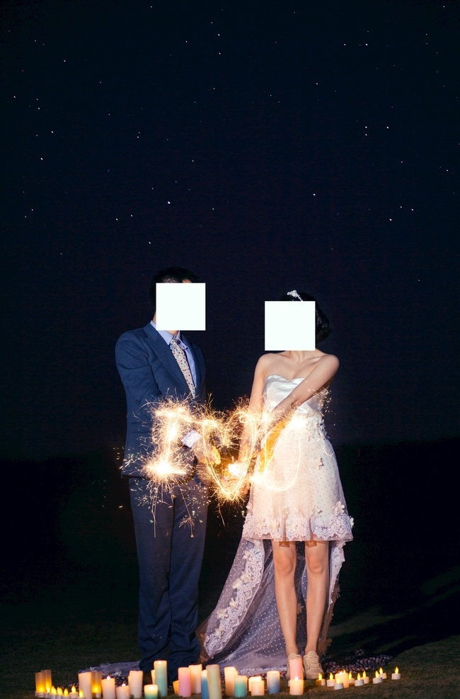 婚纱照 烟花素材 烟花设计 夜空图层 星空 烟花 分层