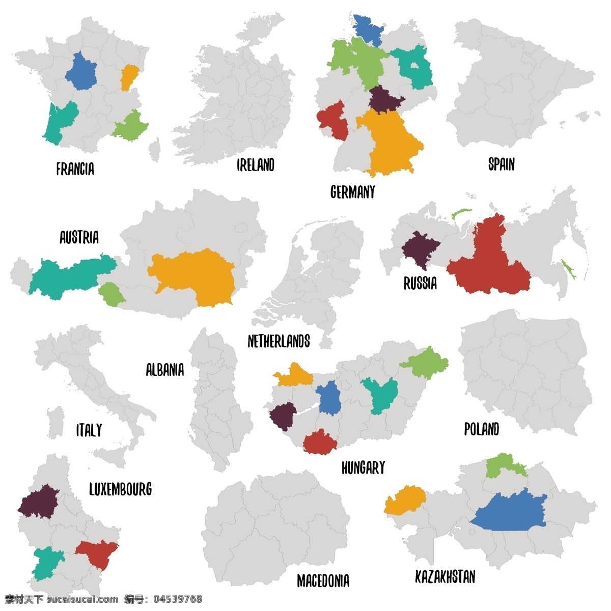 不同 国家 矢量 地图 国家矢量地图 国家地图 矢量地图 白色