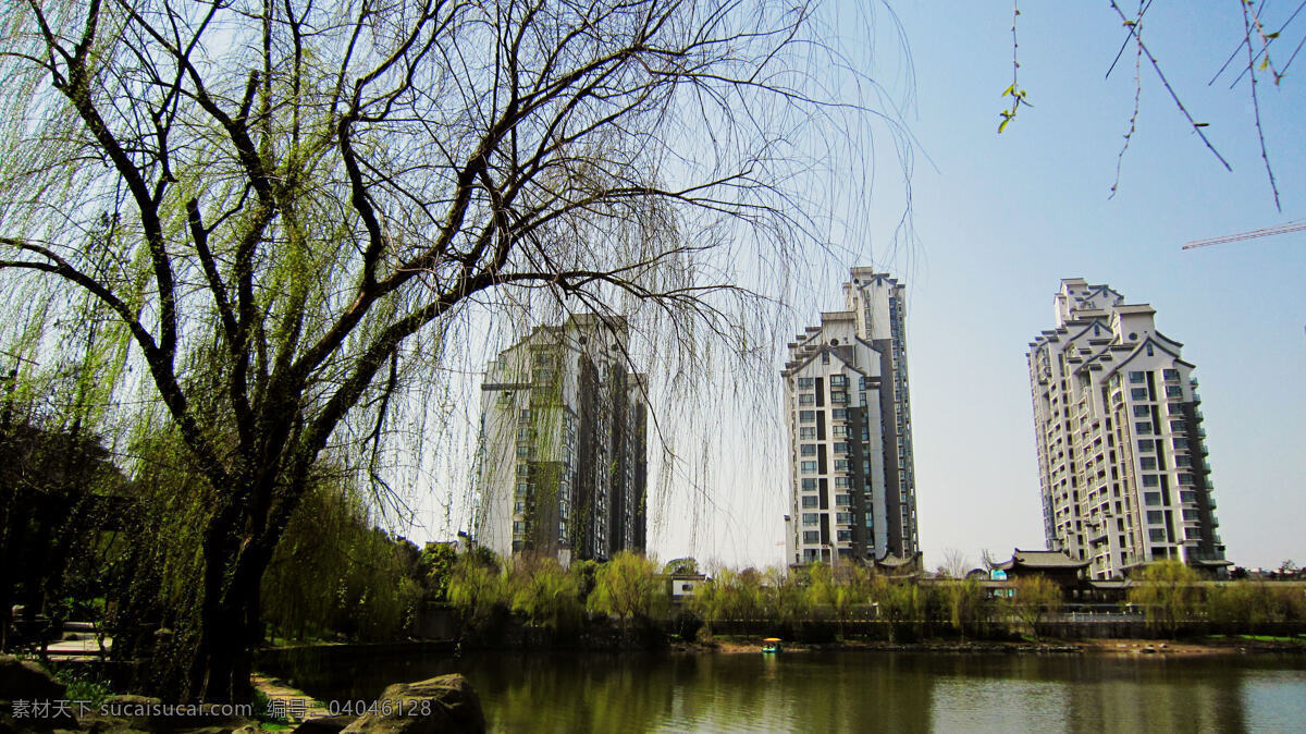 湖水 建筑 绿叶 树木 游艇 自然风景 自然景观 湘潭 白石 公园 风光图片 风光 湘潭白石公园 白马湖 风景 生活 旅游餐饮