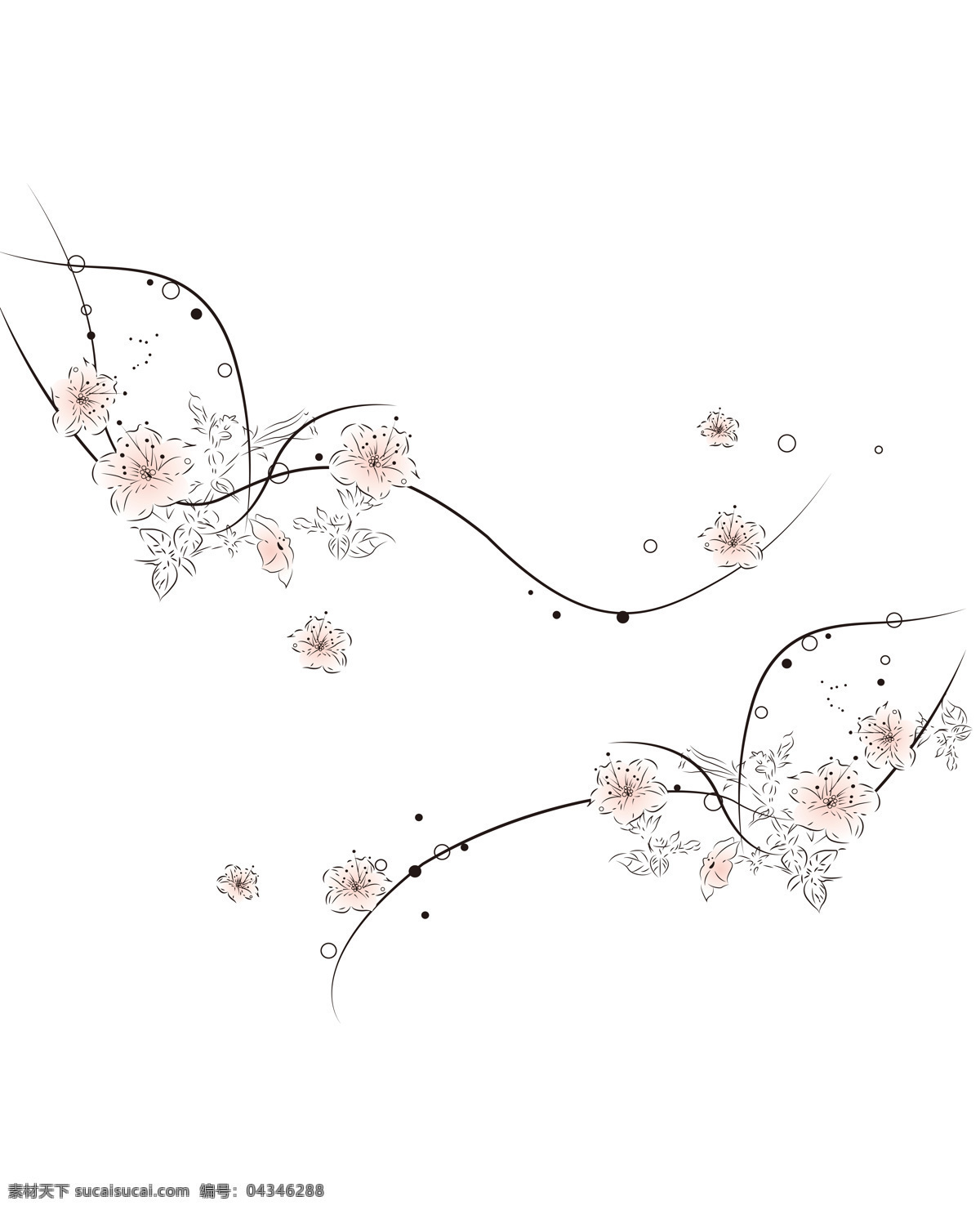 中式 简笔 花朵 移门 创意 画 创意画 效果图