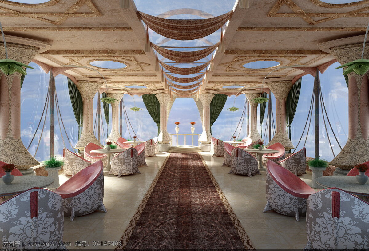 3d 布料 餐厅 灯光 地毯 吊灯 吊顶 工装 效果图 模型 酒店 花卉 图案 纹理 沙发 石材 室内设计 环境设计