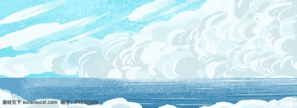 蓝色 海洋 免 抠 图 白色的云朵 漂亮的云彩 卡通图案 卡通插画 天空白云 蓝色的大海 蓝色的海洋 免抠图