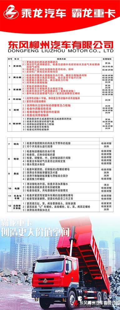 霸龙重卡展架 霸龙重卡 霸龙汽车 东风柳州汽车 半挂 矢量