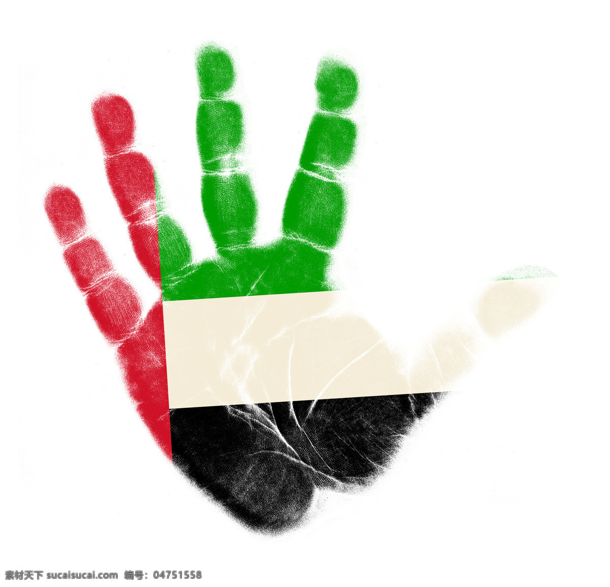 彩色 手掌 印 手掌印 红色 绿色 白色 黑色 国旗 阿拉伯 城市风光 环境家居