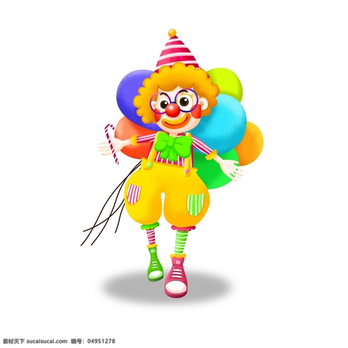 小丑 愚人节 卡通 形象 人物 元素 气球 装饰 滑稽 可爱