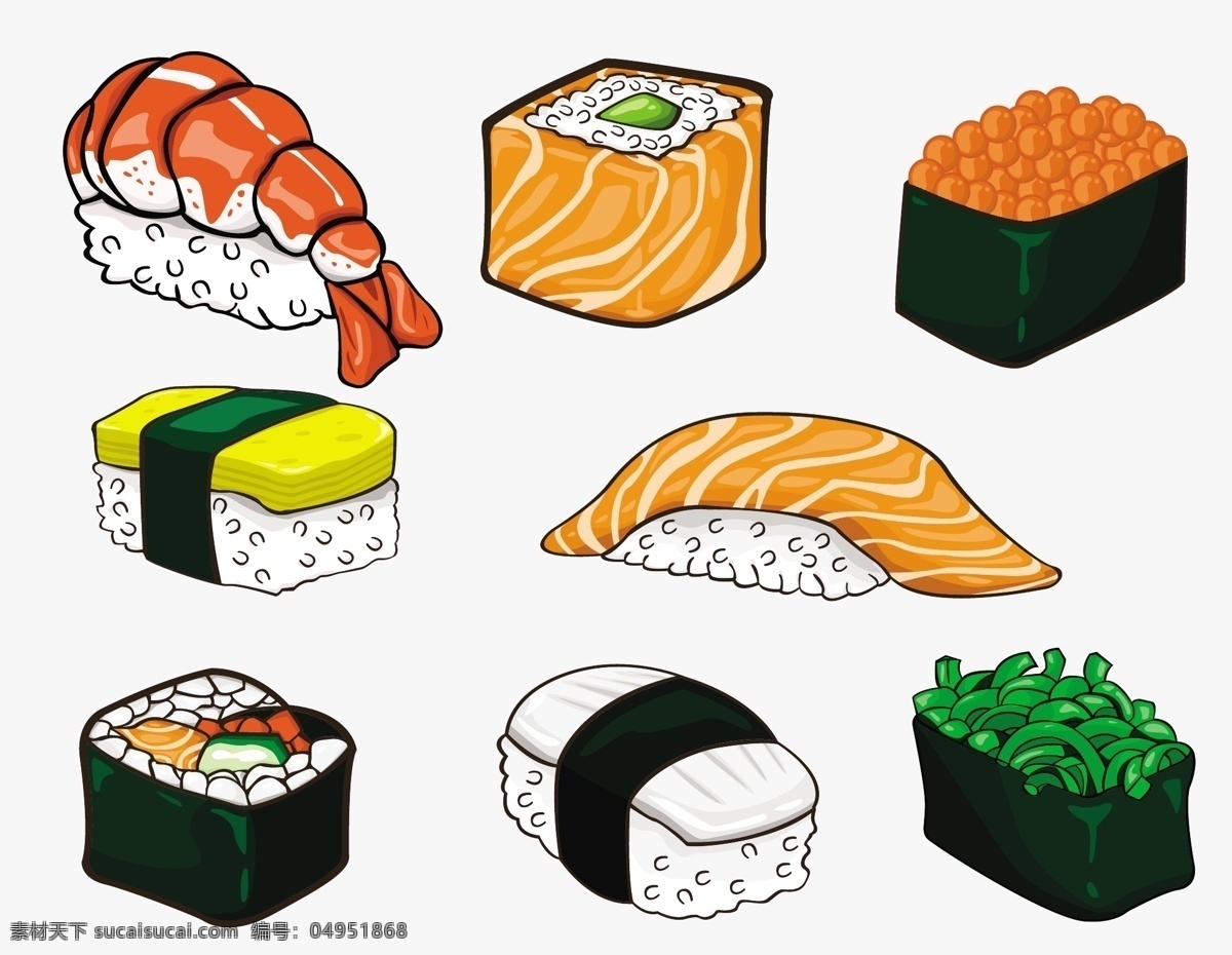海苔 料理 食物 寿司 矢量图 实物 美味 矢量 源文件 滋味