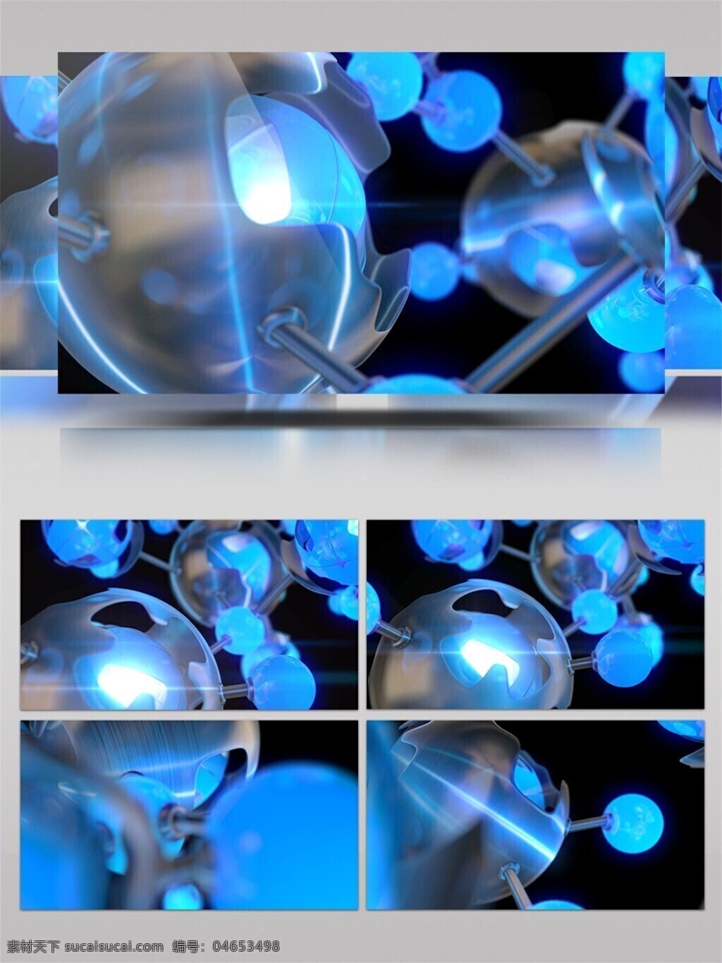 超 清 蓝色 水晶球 转动 视频 超清画质 梦幻蓝色 旋转 3d 视频素材 动态视频素材