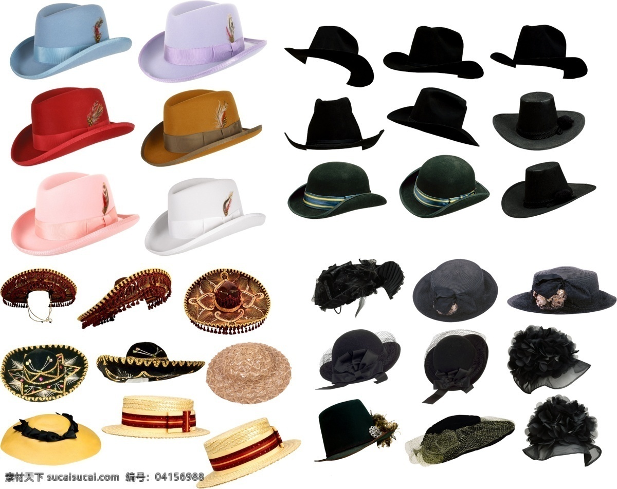 33款帽子 帽子 各类帽子 草帽 礼帽 儿童帽 女士帽 帽子大全 男士帽 分层 源文件