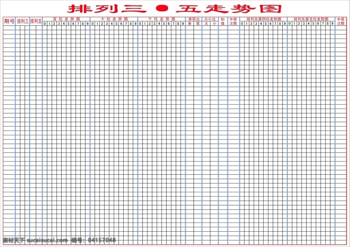 彩票 排列三 排列五 走势图 广告设计模板 源文件