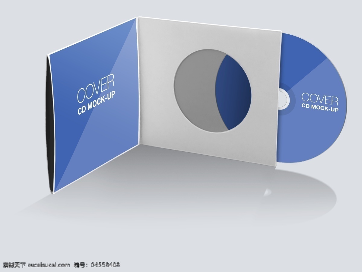 款 不同 角度 cd 封套 展示 样机 cd封套 展示样机 蓝色色调 大气 简洁 灰色