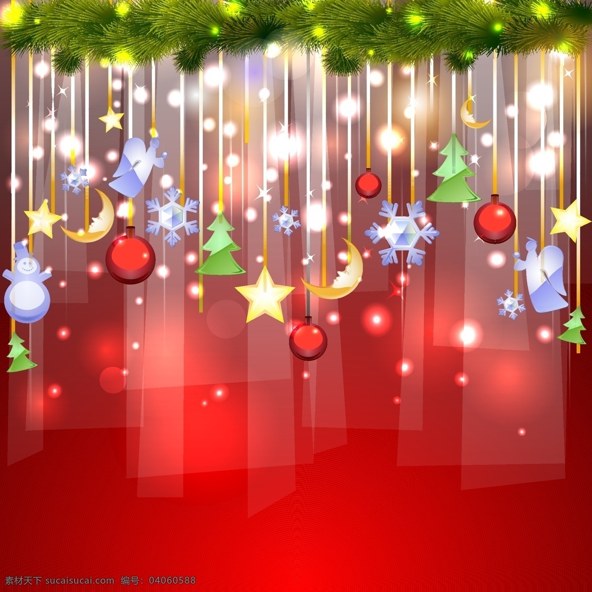 圣诞节 圣诞吊饰 星星 月亮 雪花 文化艺术 节日庆祝