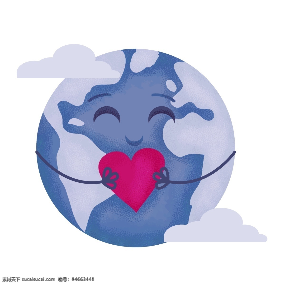 卡通 爱护 地球 心 矢量 卡通地球 地球日 世界地球日 爱护地球 环境保护 保护环境 爱心 红色爱心 蓝色地球 可爱地球