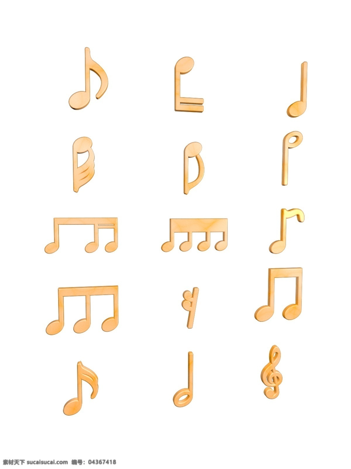 3d 立体 音符 c4d 音乐节 金色 玉石 立体元素 音乐节素材 金色玉石