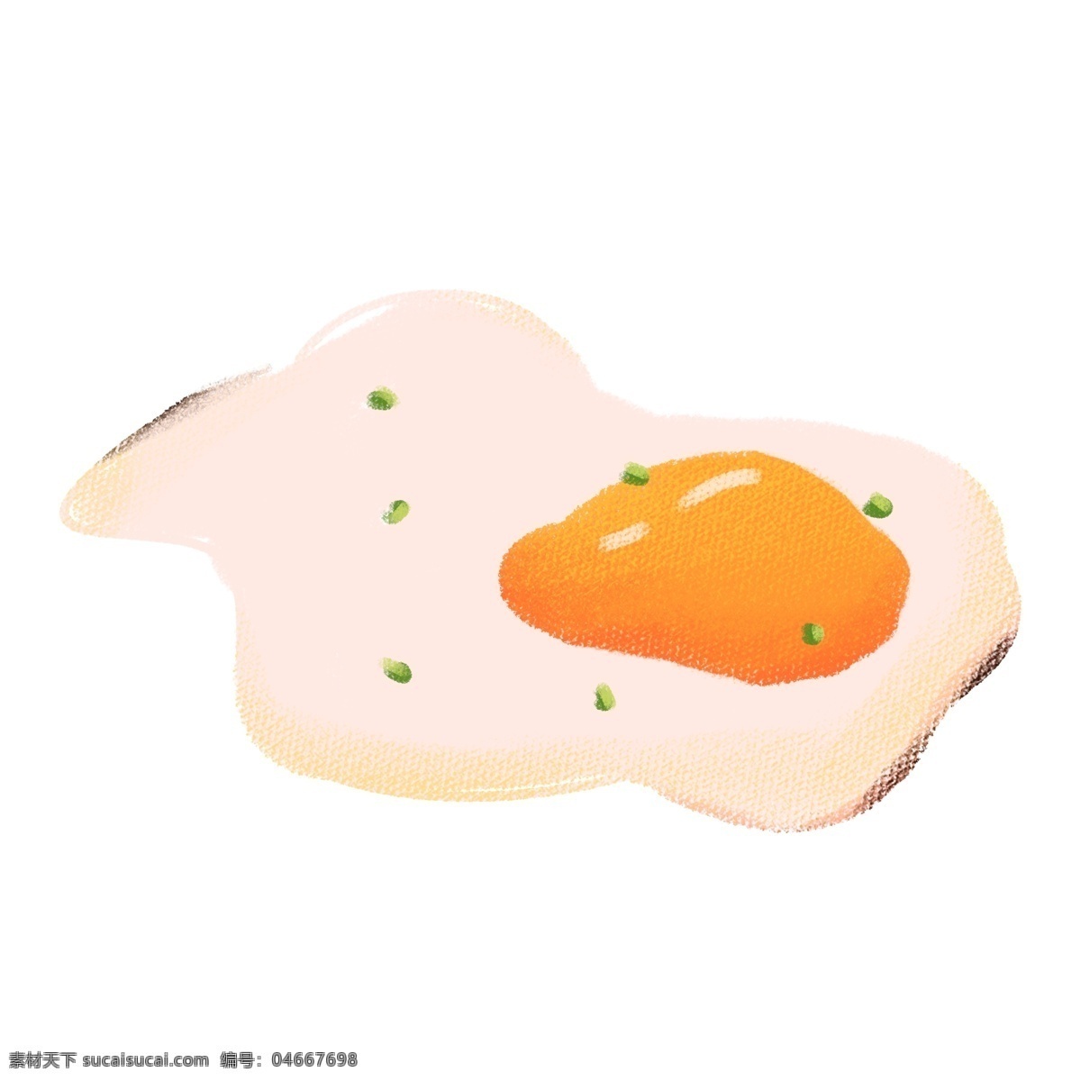 手绘 早餐 美食 煎蛋 商用 蛋清 食物 蛋黄 黄色 鸡蛋