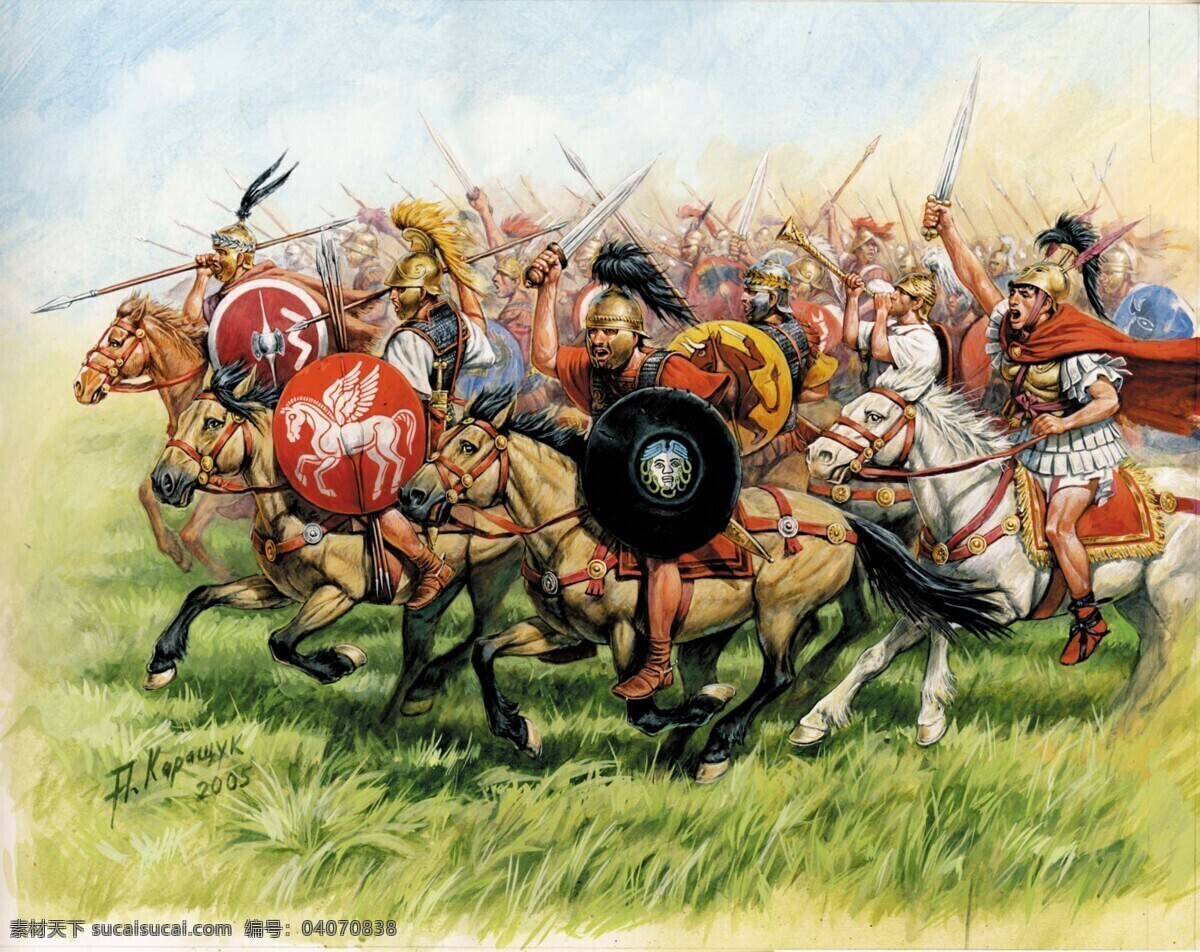 古代战争 骑士 骑兵 罗马军团 罗马帝国 古罗马 军事 冷兵器 盔甲 甲胄 军事绘画 绘画书法 文化艺术