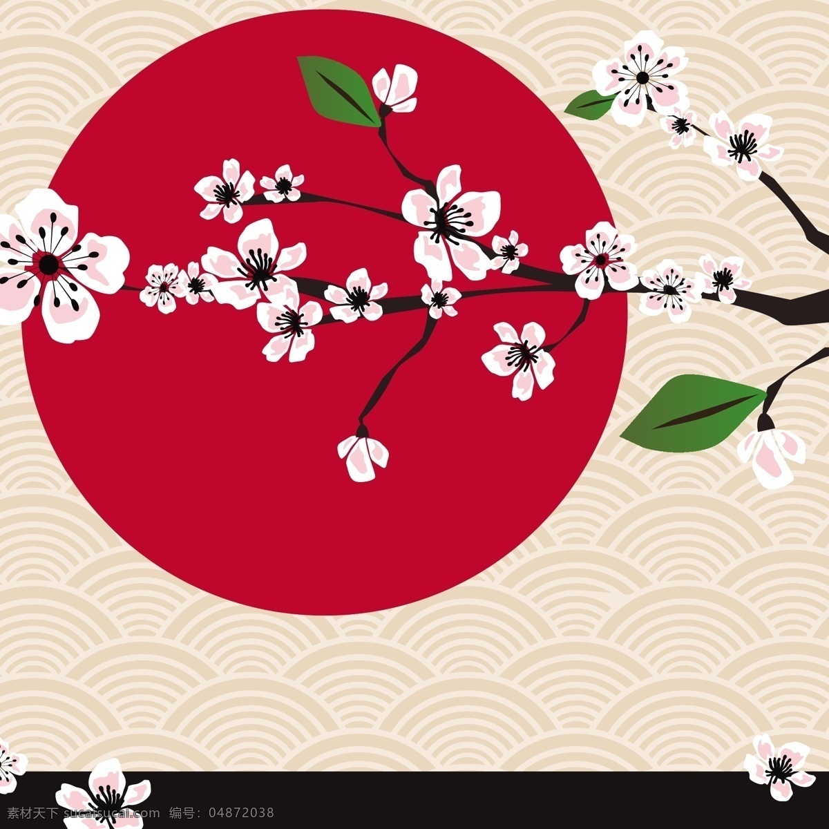 矢量 日本 樱花 矢量图 和风樱花 卡通花儿 手绘花儿 花儿 文化艺术 节日庆祝