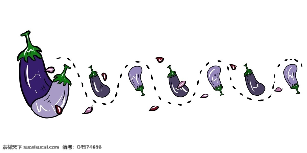 茄子 分割线 卡通 插画 新鲜的蔬菜 分割线插画 卡通插画 简易分割线 茄子分割线 紫色的茄子