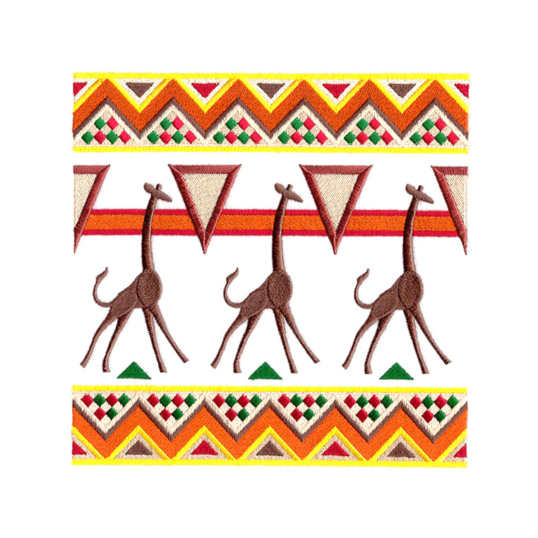 绣花免费下载 长颈鹿 动物 非洲 风格 服装图案 绣花 面料图库 服装设计 图案花型