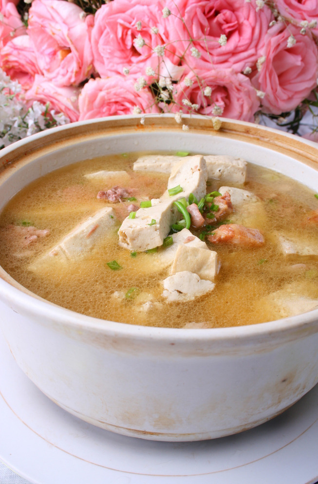 青香玉鼎豆腐 飘香豆腐 大豆腐 小白菜叶 美食 炖豆腐 餐饮美食 传统美食