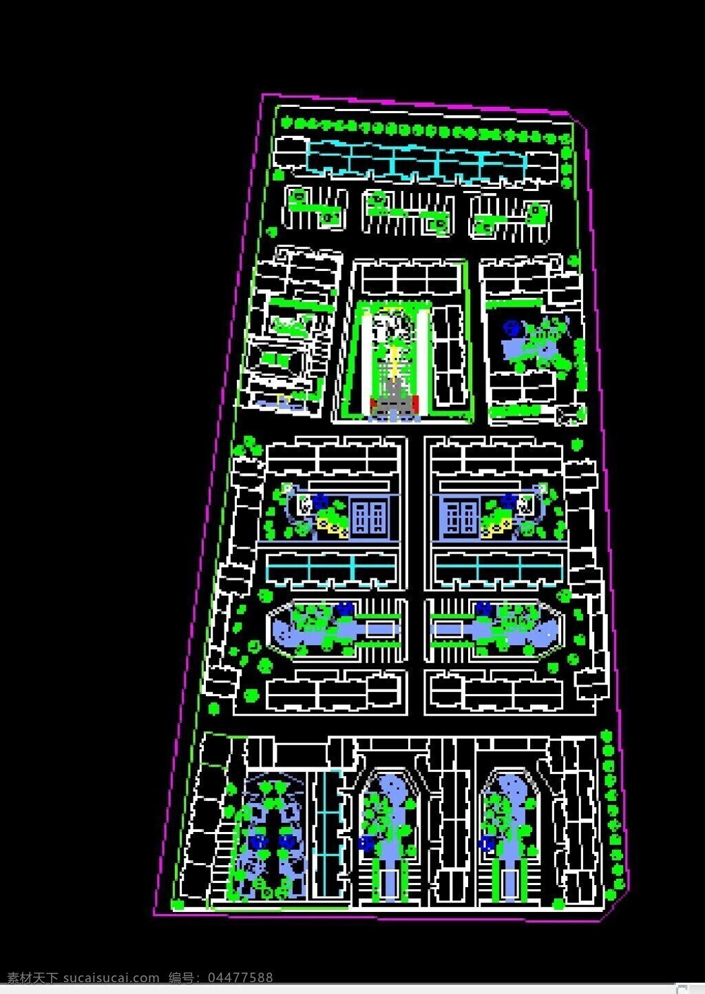 小区规划设计 小区 规划 dwg 黑色