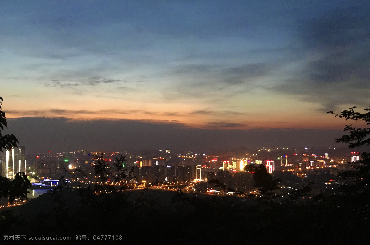 城市夜景 夜景 灯光 夕阳 城市 自然景观 自然风景