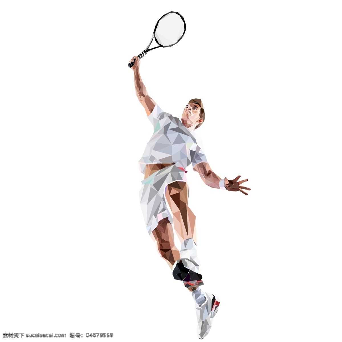时尚 手绘 羽毛球 男人 创意 卡通 棱角 酷炫 运动员 打羽毛球 打网球