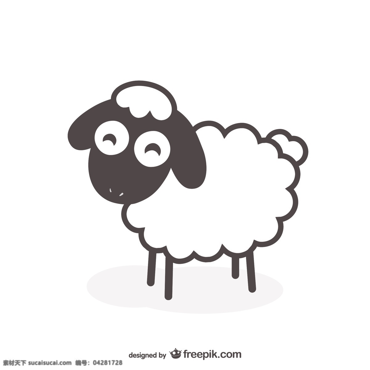 卡通 黑脸 绵羊 矢量 羊 羊年 新年 2015 剪影 新年快乐 贺卡 卡片 新年素材 分层