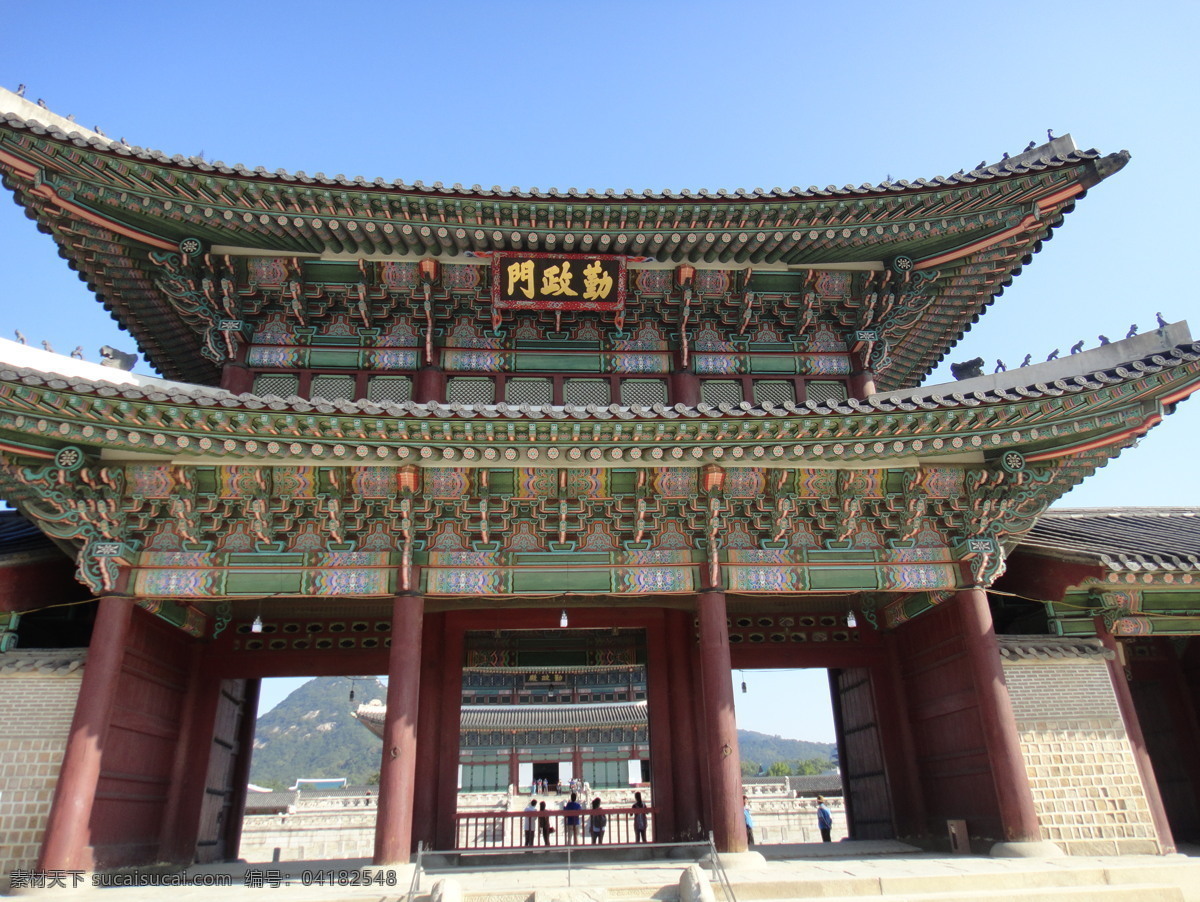 韩国 景福宫 勤政门 韩国故宫 韩国旅游 自然景观 建筑景观