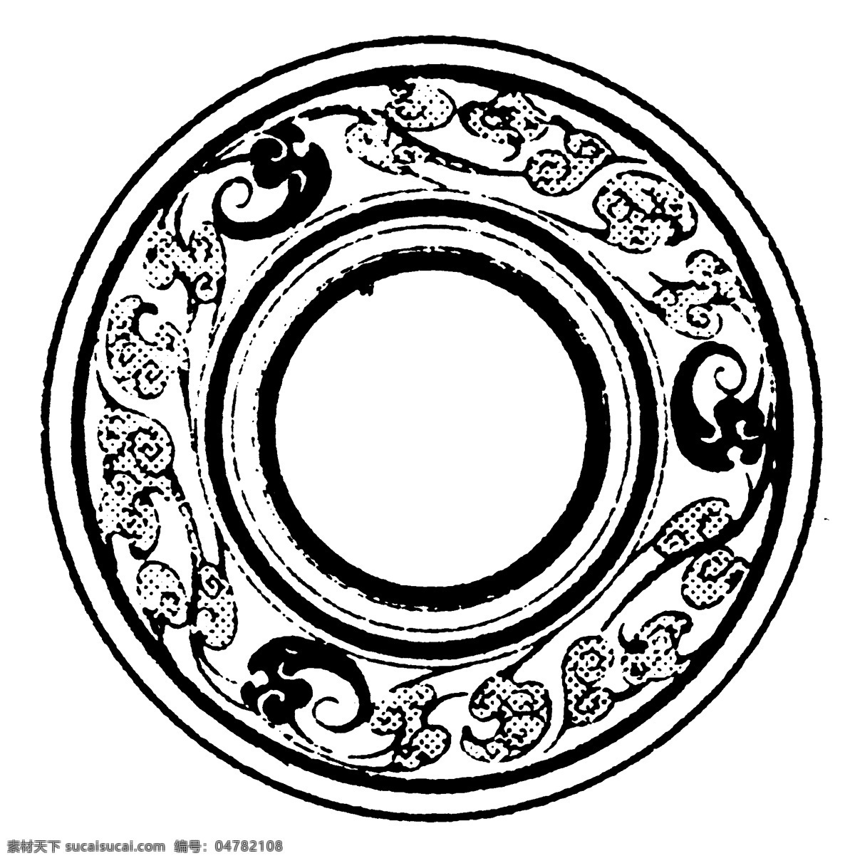 瓦当图案 秦汉时期图案 中国传统图案 图案107 图案 设计素材 瓦当纹饰 装饰图案 书画美术 白色