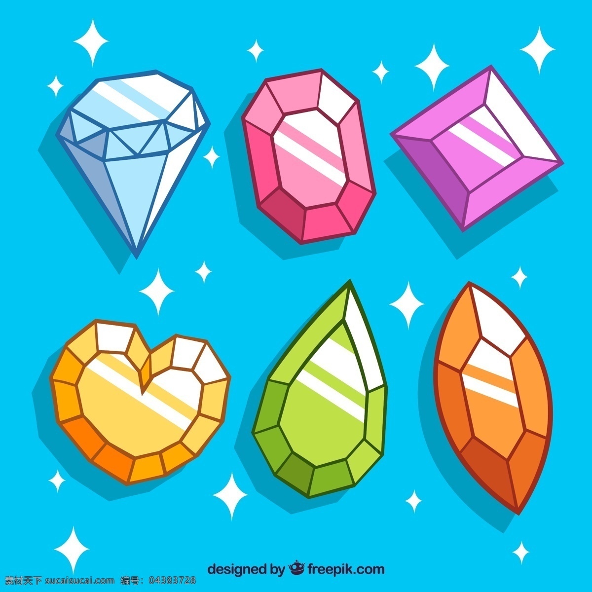 组 彩色 钻石 宝石 创意设计 图标 图形 元素 可爱 商务 奢侈品