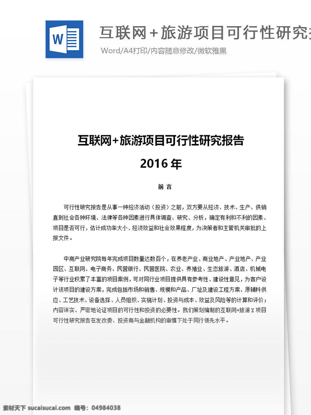 互联网 旅游 可行性 研究报告 word 汇报 实用文档 文档模板 心得体会 总结 研究