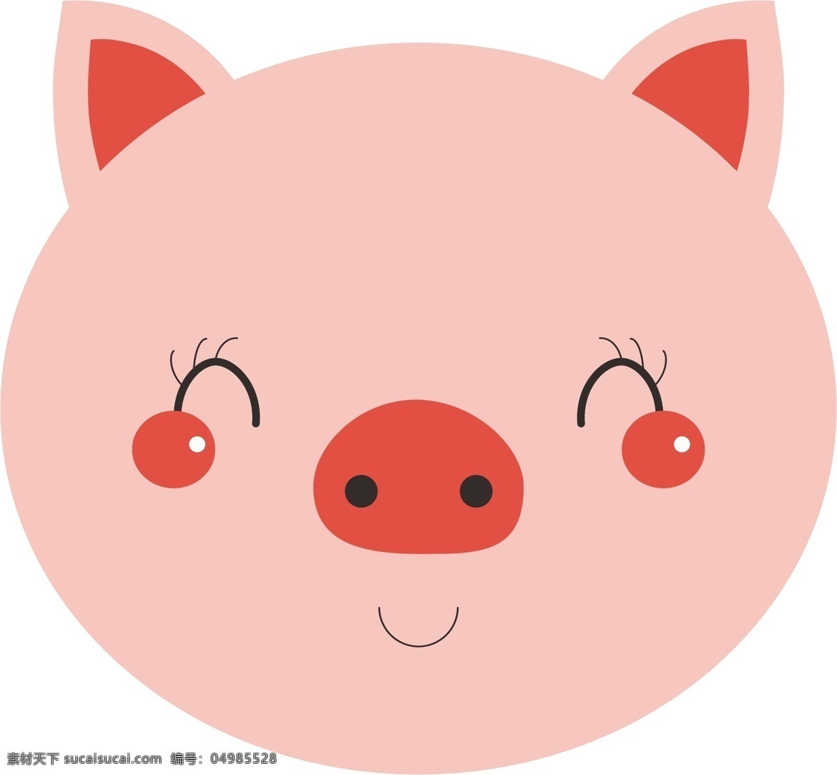 卡通 可爱 猪 矢量图 商用 动物 矢量