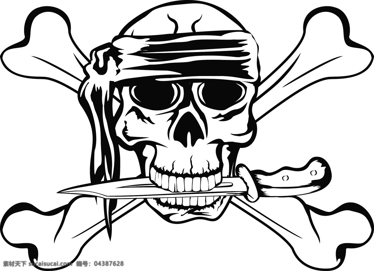 海盗 骷髅 匕首 矢量骷髅图案 头骨 海盗骷髅 矢量徽标 时尚潮流图案 其他艺术 文化艺术 矢量素材 白色