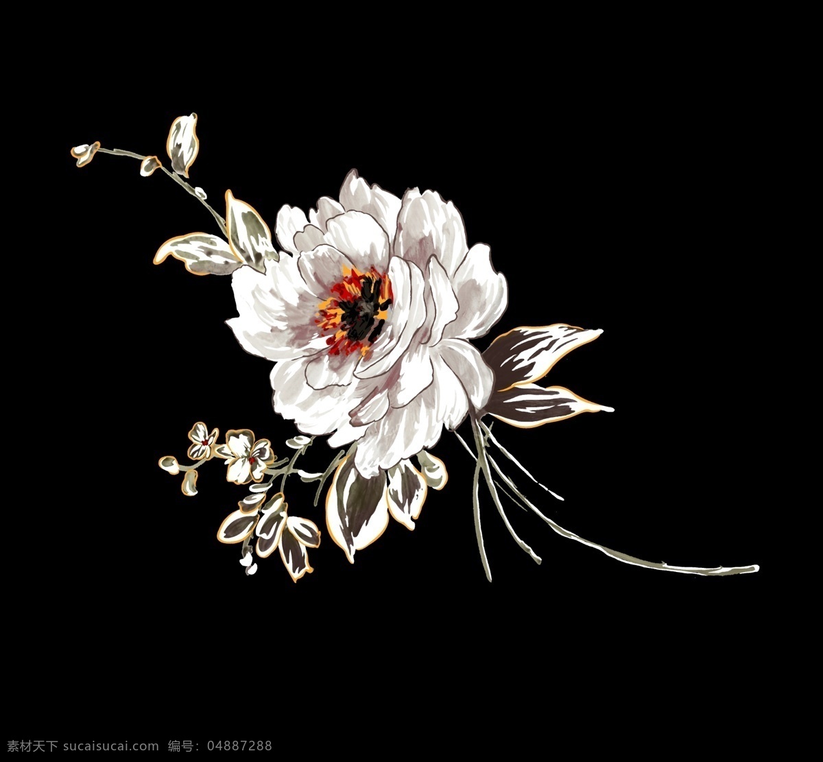 中国画 花卉图片 抽象花 手绘花 中国画花卉 水彩花卉 创意花卉 印花素材 高清 服装图案素材 家纺图案素材 花卉